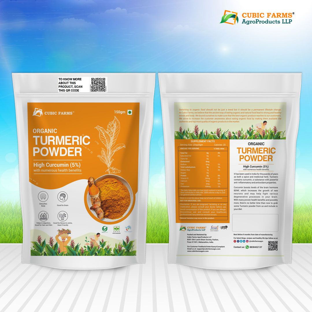 Cubic Farms Organic Turmeric Powder (5% Curcumin)